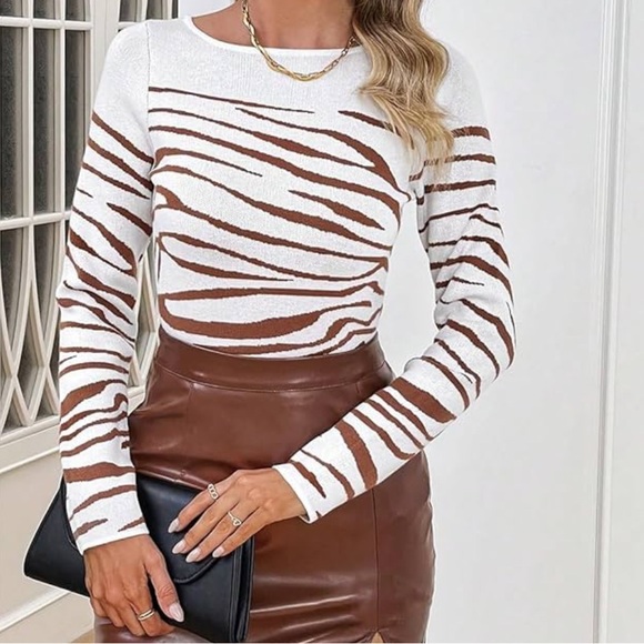 New striped boat neck sweater - Picture 1 of 4